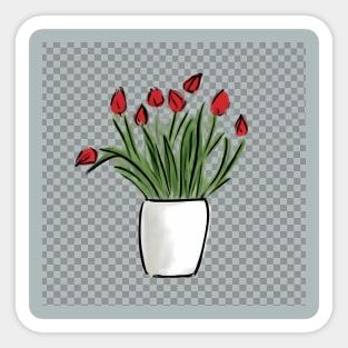 Tulips in a vase Sticker